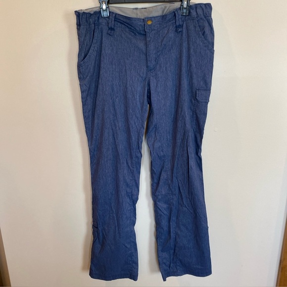 Duluth Trading Company Cargo Pants Navy Blue Womens 14x33 - Picture 1 of 7
